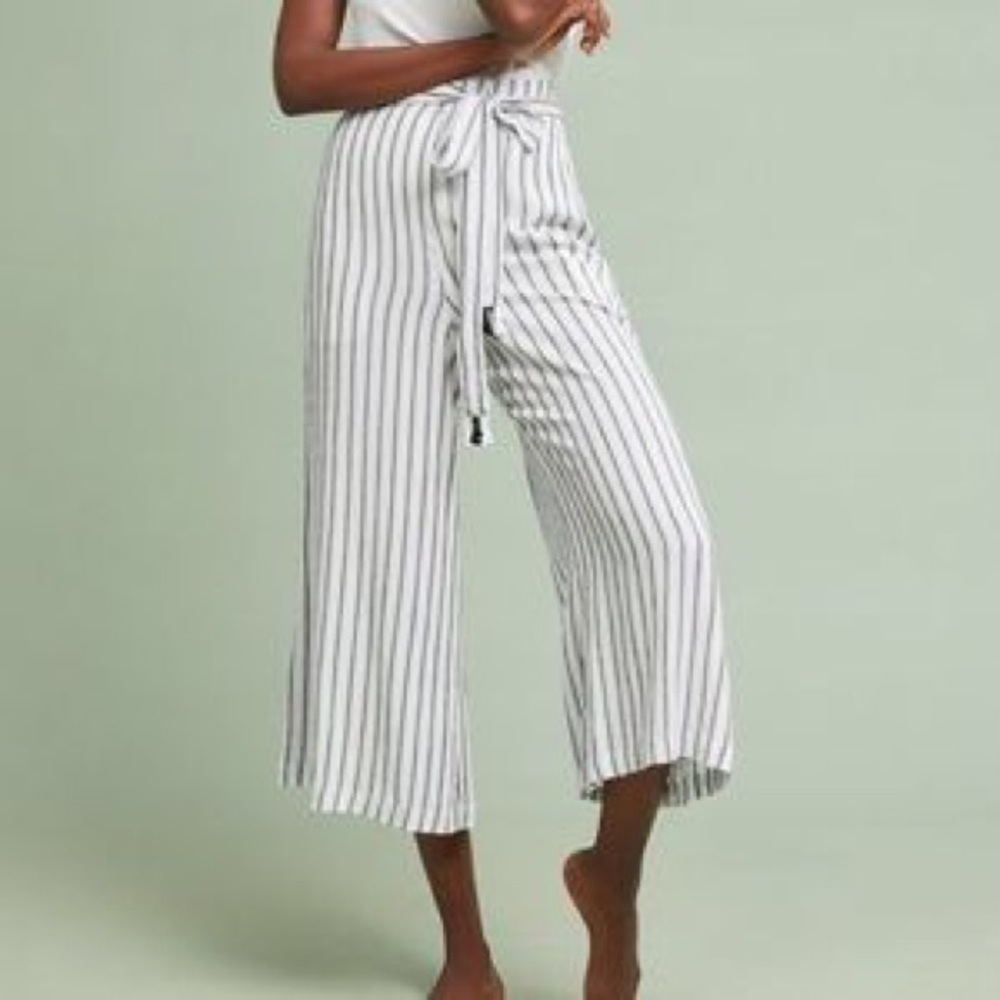 Anthropologie Lilka wide leg stripe pants XS
